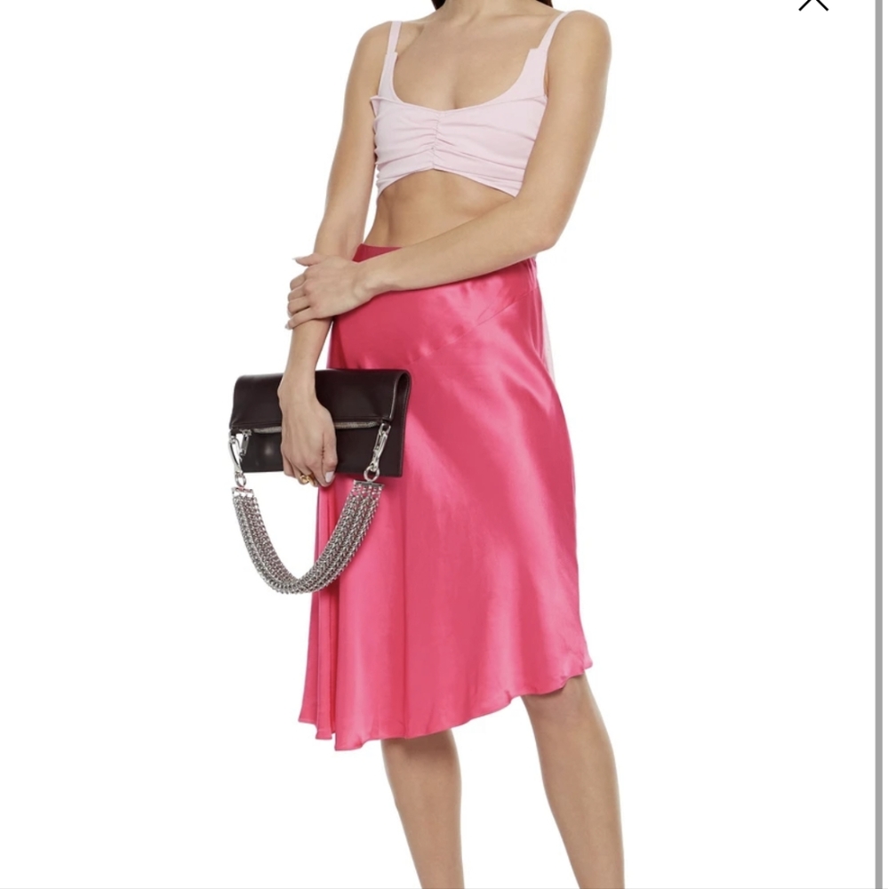 Helmut Lange Pink Viscose Midi Skirt